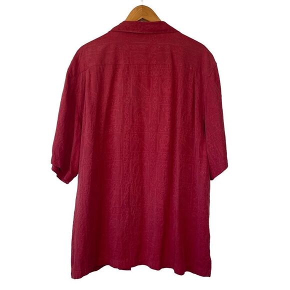 Reyn Spooner VTG Distressed Brocade Silk Button down Short Sleeve Shirt … - Picture 4 of 7